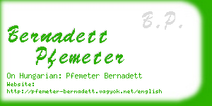 bernadett pfemeter business card